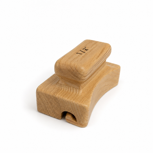Wooden 1/2 inch hat brim curler for shaping rolled felt hat edges