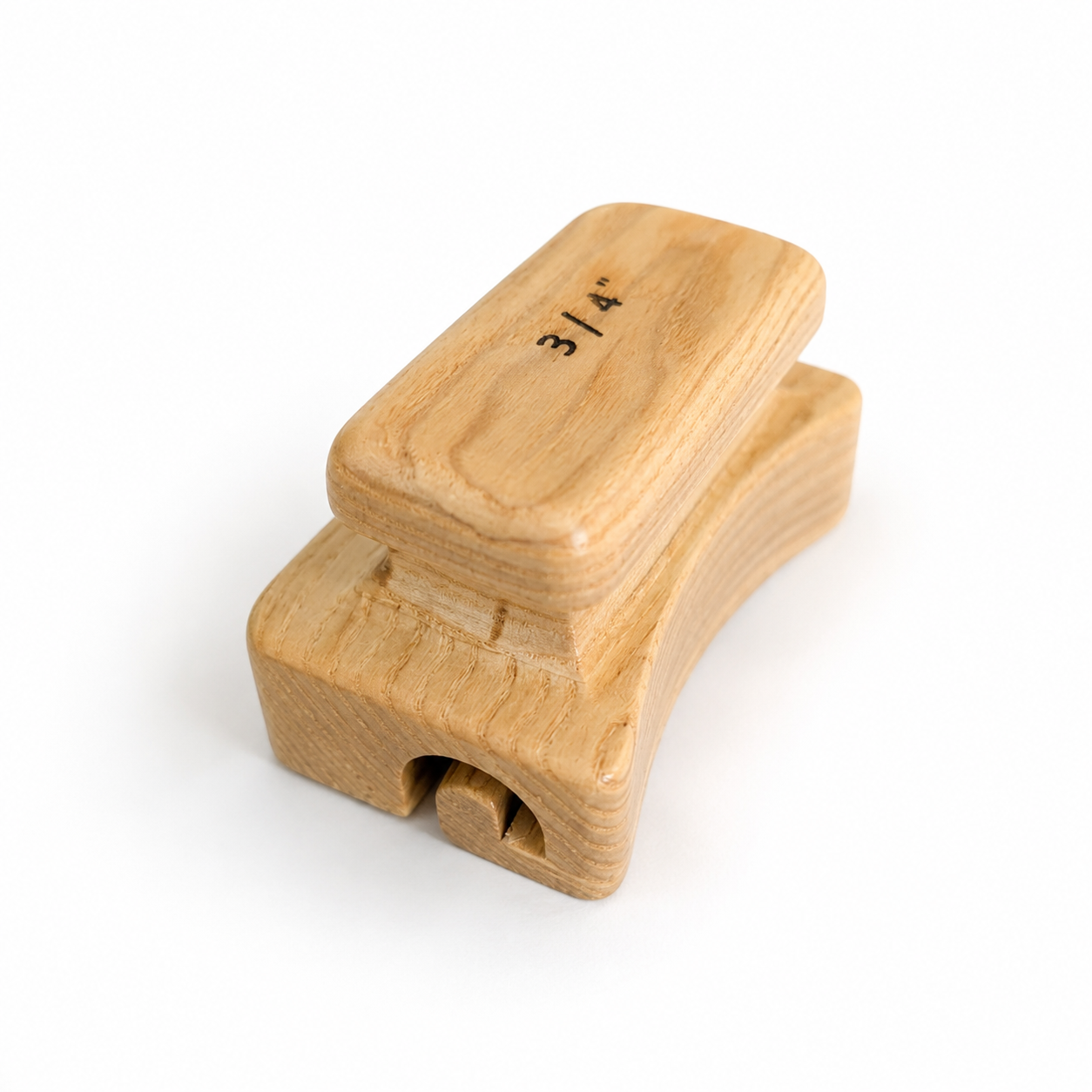 Wooden 3/4 inch hat brim curler for shaping wide rolled felt hat edges