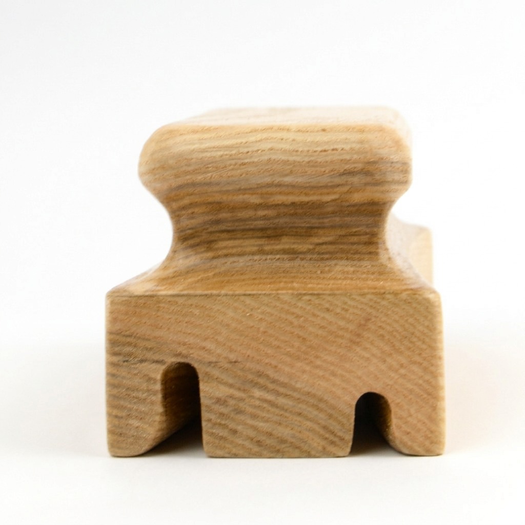 Wooden 5/8 and 3/8 inch hat brim curler for rolled felt brims