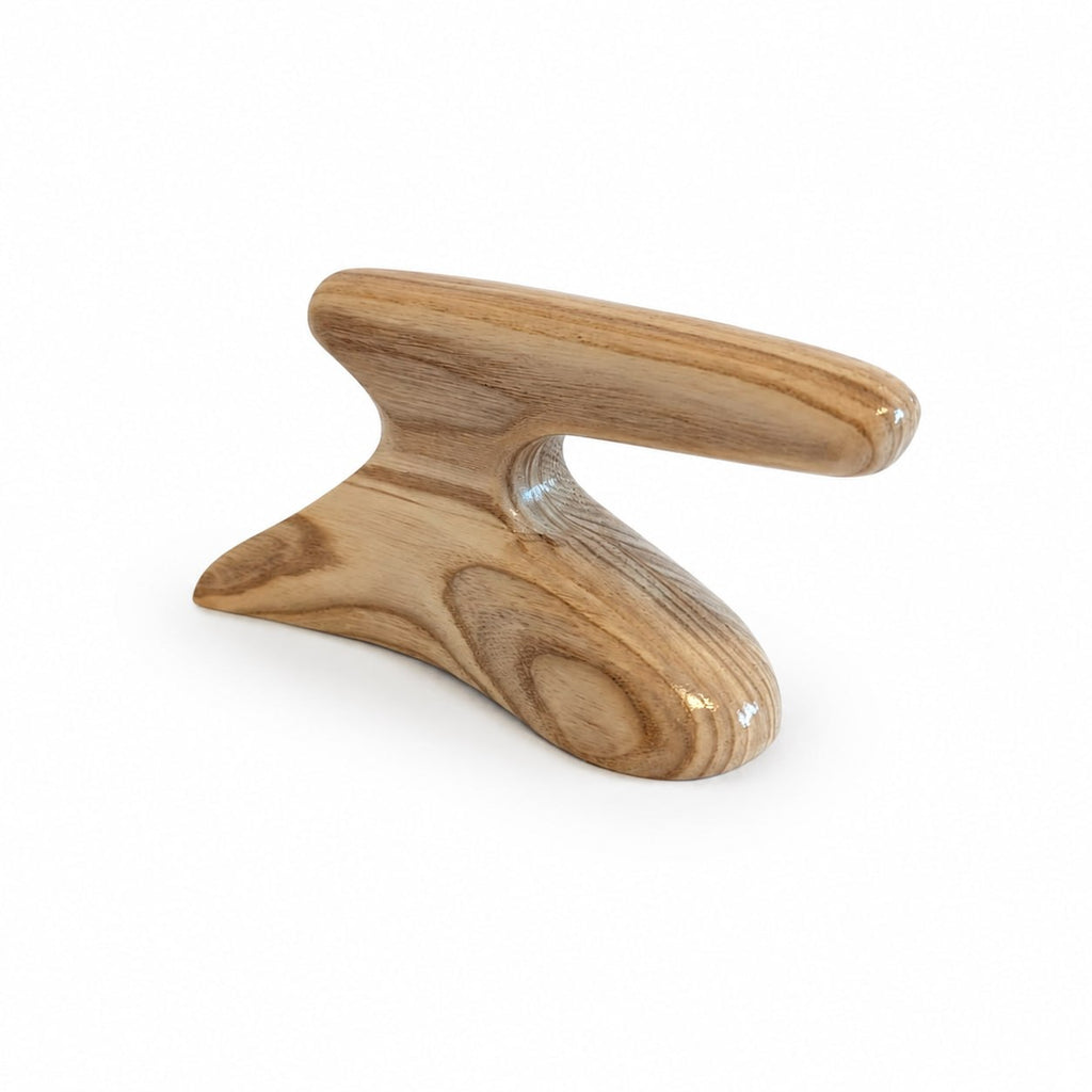 Wooden foot tolliker for shaping and finishing felt hat brims in millinery